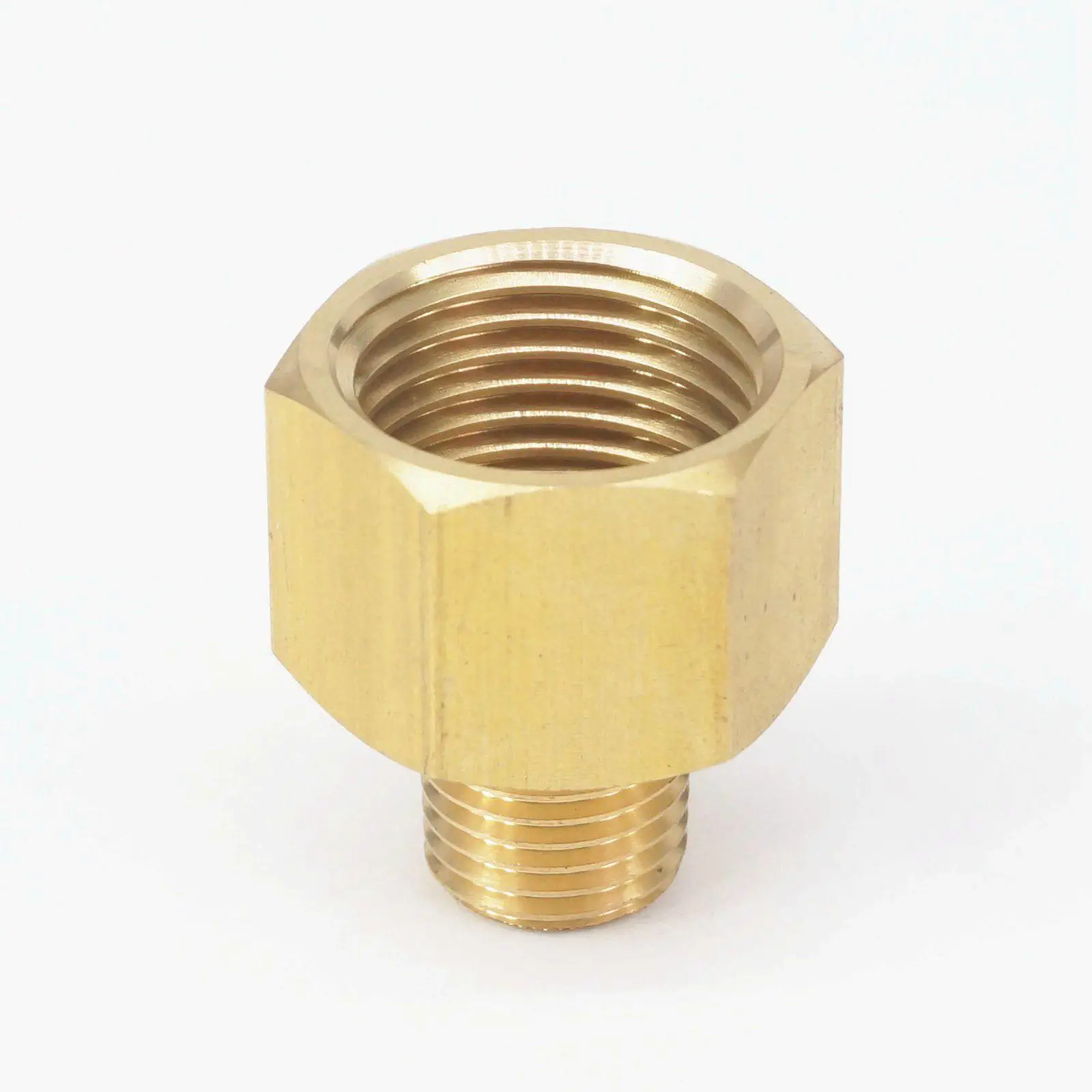 BRASS REDUCING COUPLING 1/2 X 1/4 FEMALE NPT PIPE FITTING ADAPTER AIR FUEL WATER 