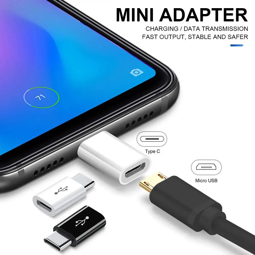 

Type-C USB Male To Micro USB Female Converter USB-C Adapter For Android IOS Devices