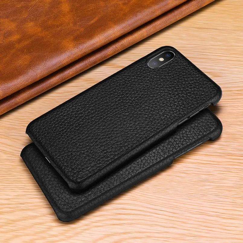 

Phone Cases for iPhone X Litchi Patterned Cowhide Cover for iPhone 6 6s 7 8 Plus XS XR XS Max Anti-knock Genuine Leather Case