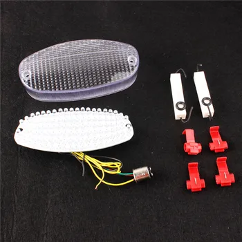 

LED Brake Turn Signals Integrated Tail Light For Yamaha YZF600R 1998-2007 V Star 650/1100 1999-2007 Clear