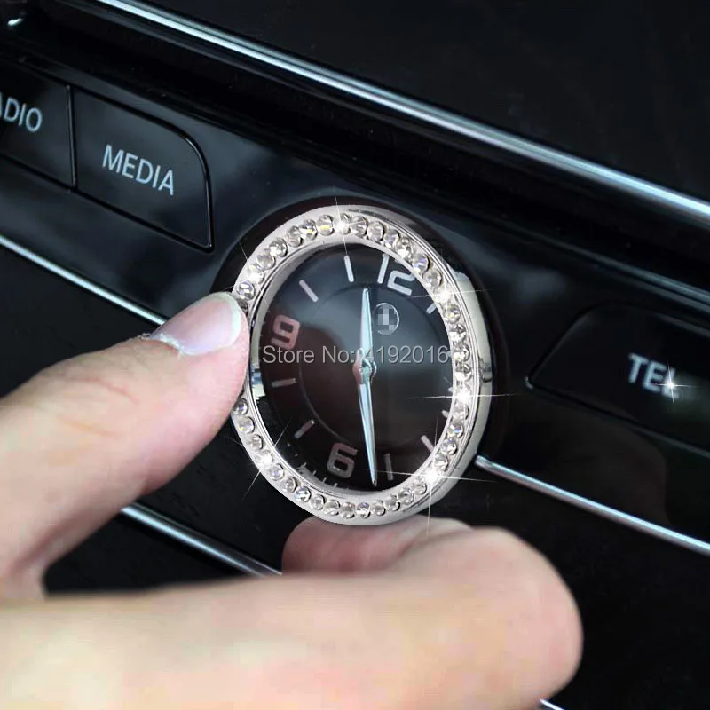 

For Mercedes Benz W205 W213 E C CLS S Class C200L E200L E300L Central Console Clock Watch Frame Diamond Ring Trim Styling Decal