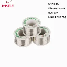 Бессвинцовая припой Оловянная проволока 0,5 мм 75 г канифоль ядро Олово Свинец канифоль рулон флюса катушка свинцовый расплав ядро пайка Олово Arame de solda