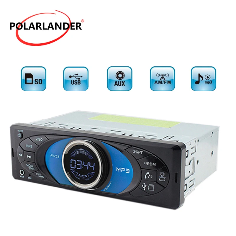 Auto Bluetooth 1 Din Hands Free Calling Support 2.5 Inch autoradio Music Player MP3 Car Radio USB TF AUX FM AM | Автомобили и