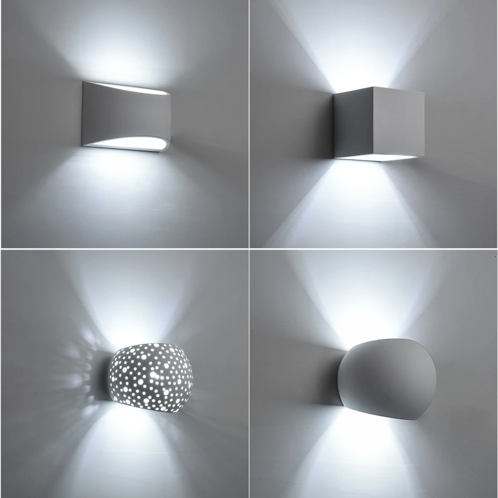 

Handmade Plaster Wall Lamp 5W Led wall light 110V/220V Gypsum decoration wall sconce Surface mounted Modern Home lighting lamps