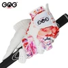 GOLF GLOVES SPORT GLOVES LEFT + RIGHT HAND 1 PAIR GENUINE LEATHER & COLORFUL FABRIC FOR WOMEN LADY GRIL NON-SLIP GOG BRAND NEW ► Photo 2/4