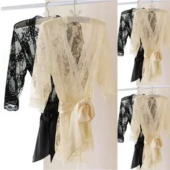 

Women Lingerie Sheer See Through Lace Robe Gown G-string Sleepwear Nightwear