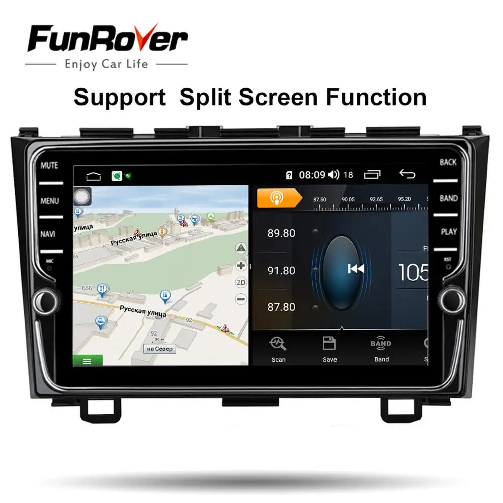 Top Funrover 8 cores Android 9.0 Car dvd multimedia player For Honda CRV 2006-2011 car radio video stereo gps navi DSP 4G 64G LTE 2
