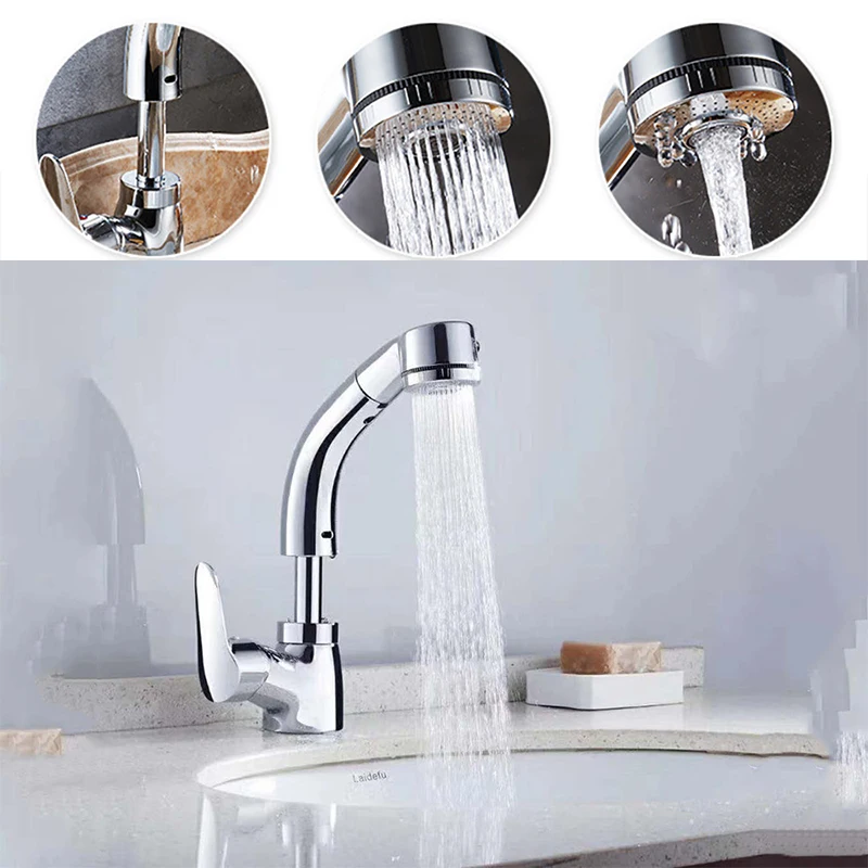 

Pull Out Bathroom Tap Mixer Matte Black Bathroom Faucet Sink Chrome Swivel 360 Degree Washroom Faucet Brass Torneira Banheiro