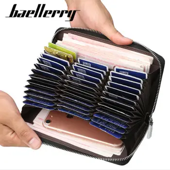 

Men's Leather Bifold ID Card Holder Long Wallet Purse Checkbook Clutch Billfold