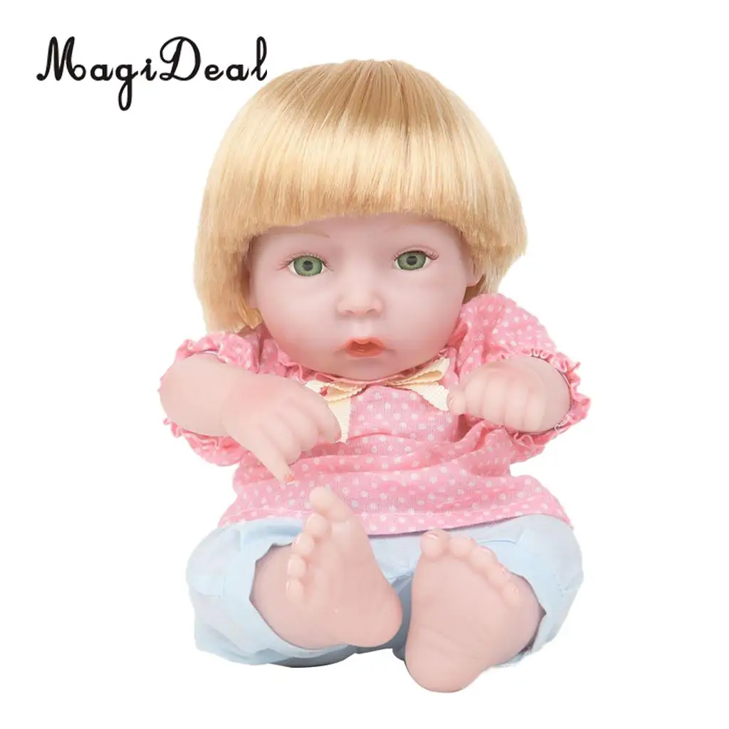 

Hand Painted Reborn Kits - Real Touch Full Vinyl 11inch Reborn Infant Baby Doll With Gold Hair - American Newborn Girl Dolls