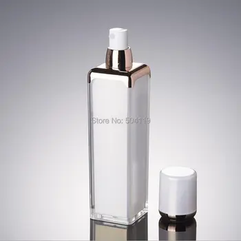

50ml pearl white/gold square shape acrylic airless bottle for serum/lotion/emulsion/foundation/liquid cosmetic packing