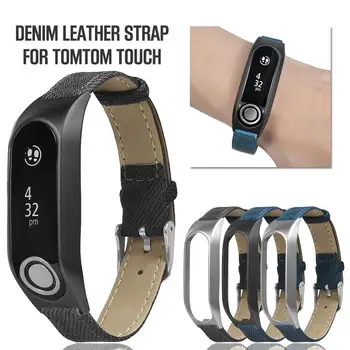 

Vintage Leather Canvas Bracelet Watch Band Metal Case Wristband Strap Watch Band For Tomtom Touch Smart Bracelt