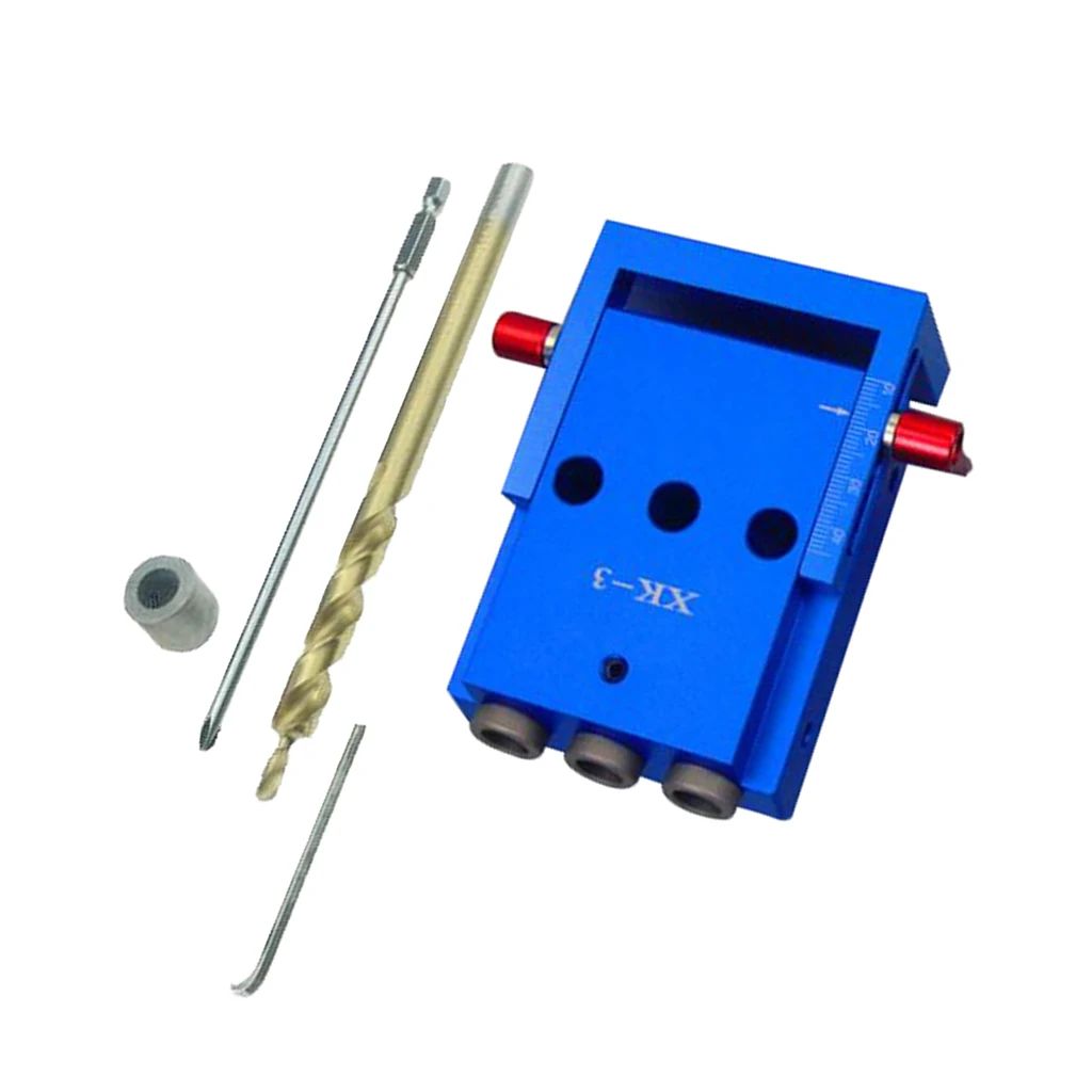 

Portable Pocket Hole Jig Drill Guide Woodworking Joinery Set Kit DIY Tool