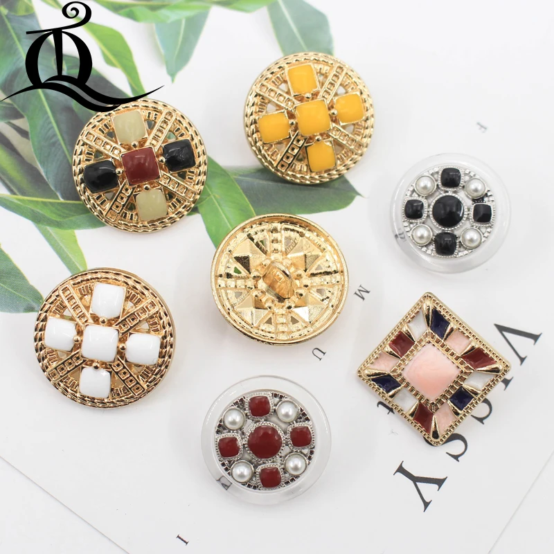 

5pcs 18-22mm diamond metal buttons for coats cardigan knitted sweaters hand sewing,brand garment accessories DIY material p37
