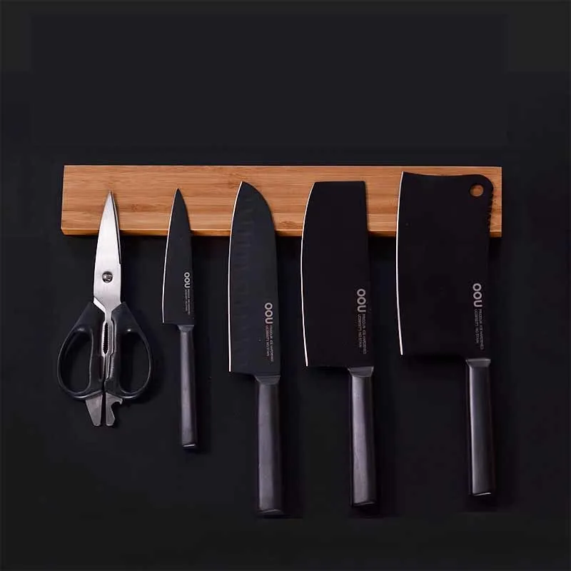 Bamboo Material Wall Magnetic Knife Holder Kitchen Magnetic Magnet Knife Holder Iron Magnetic Tool Holder