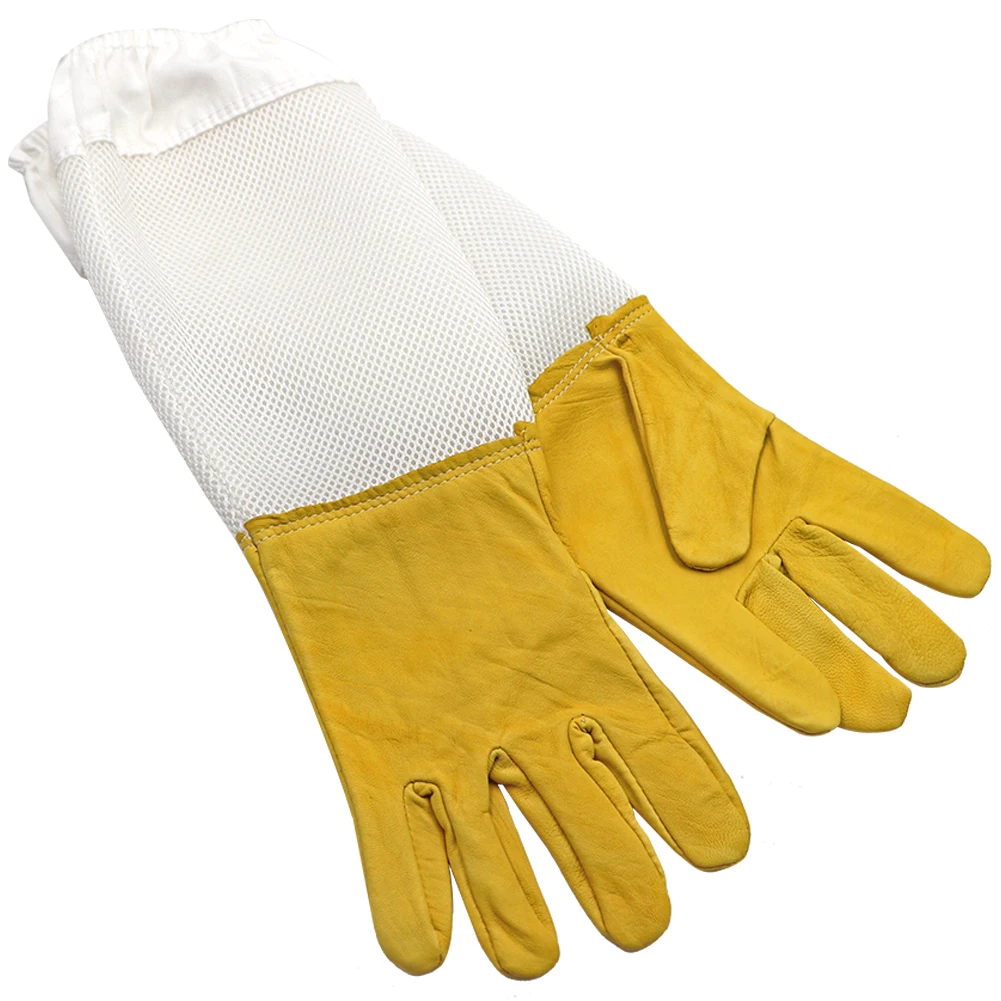 Beekeeper Anti bee Gloves Protective Beekeeping Long Sleeves GoatSkin