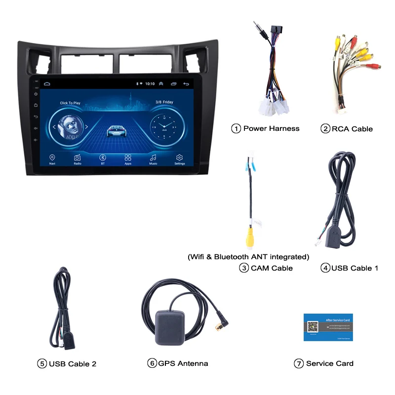 Top 9 inch Android 8.1 car dvd GPS Navigation for toyota yaris 2008-2011 With Bluetooth/TV/WIFI/USB/Radio/video 5
