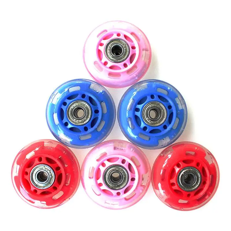 1 pc الأطفال التزلج وامض عجلة دون تحمل عالية الجودة الأسطوانة عجلات سباق التعرج/الكبح أحذية التزلج الأسطوانة