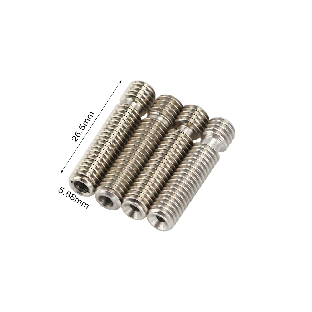 5 шт. Экструдер 3D V5 HeatBreak Hotend Throat для филамента 1 75/3 0 мм цельнометаллический/с ПТФЭ