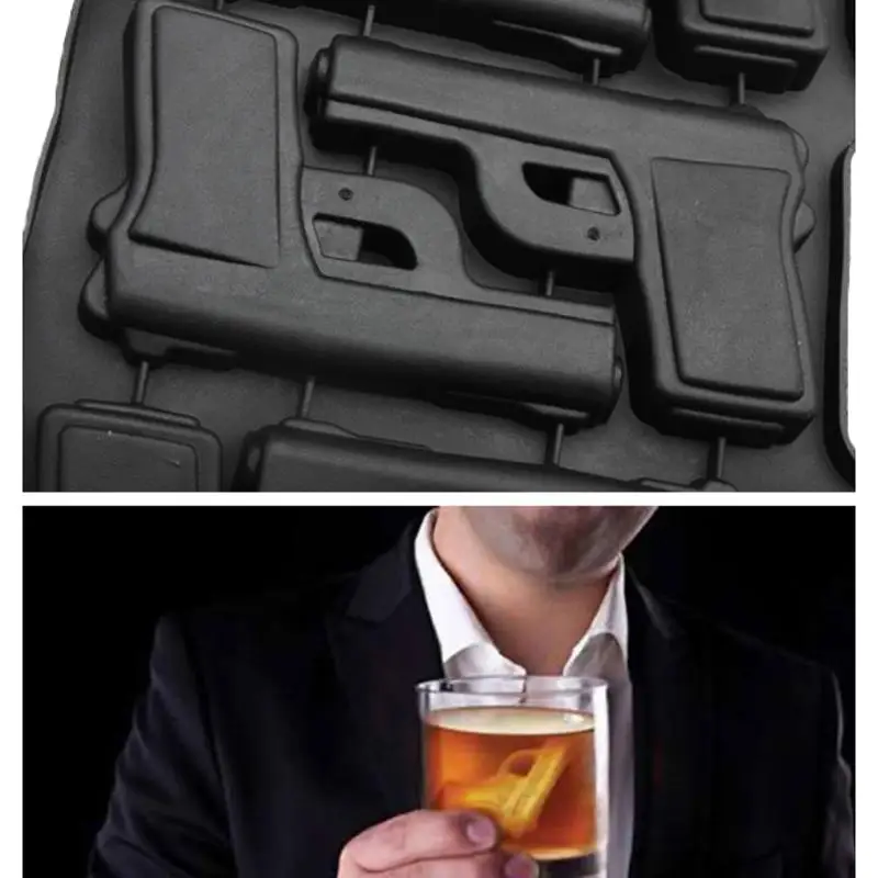 

High Quality Pistol Gun Style Ice Cube Silicone Mold Ice Cream Maker Mold Kitchen Tools Bar Accessories