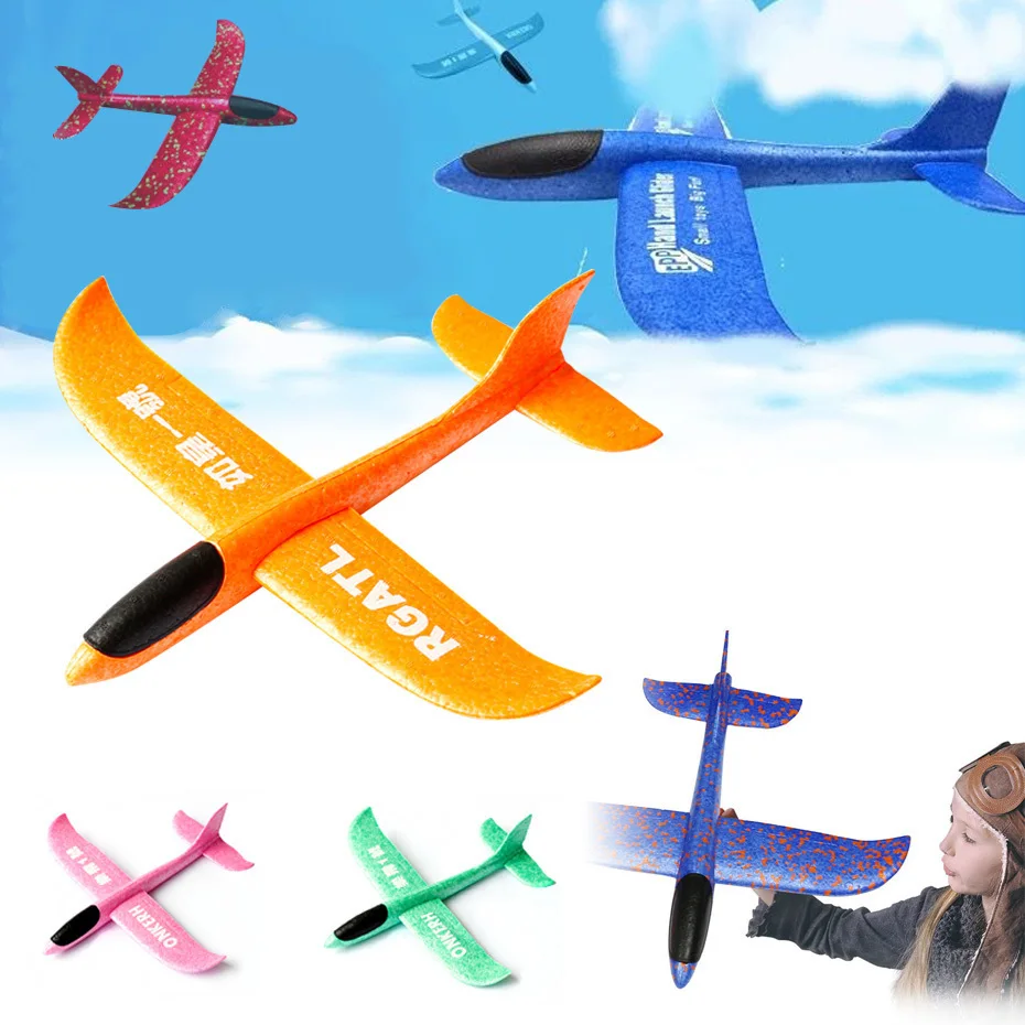 

36CM Glider Hand Throw Airplane EPP Foam Aircraft Model Outdoor Toys for children Hand Launch Airplane Model Light Toys New