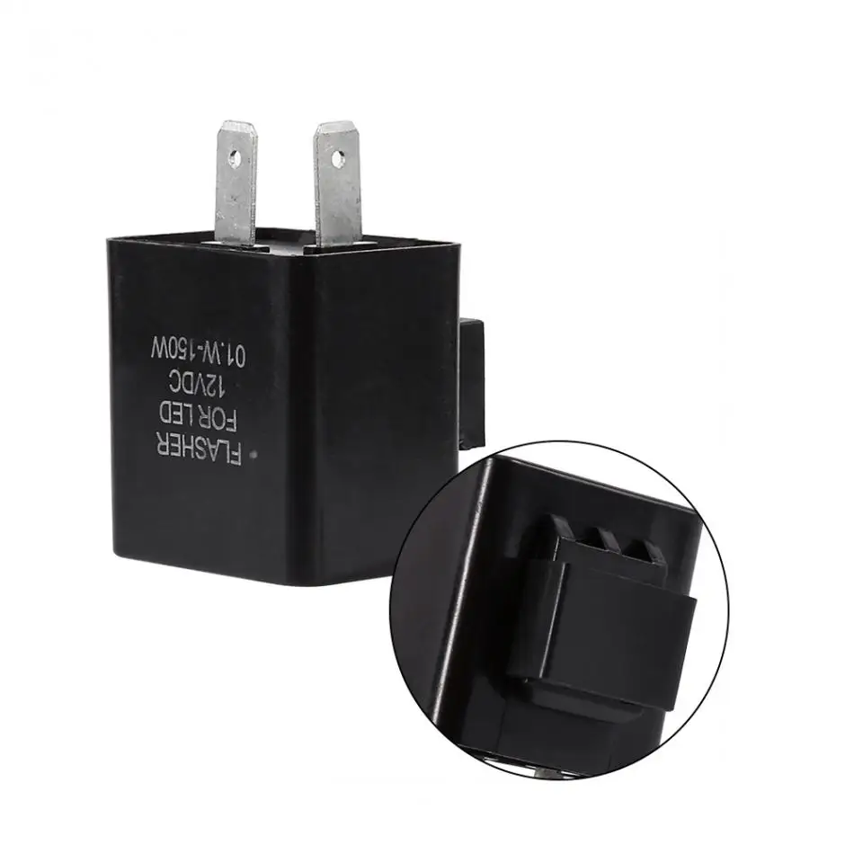 Черный светодиодный Flasher реле 12V 2 Pin мигалка сигнала поворота мотоциклетный