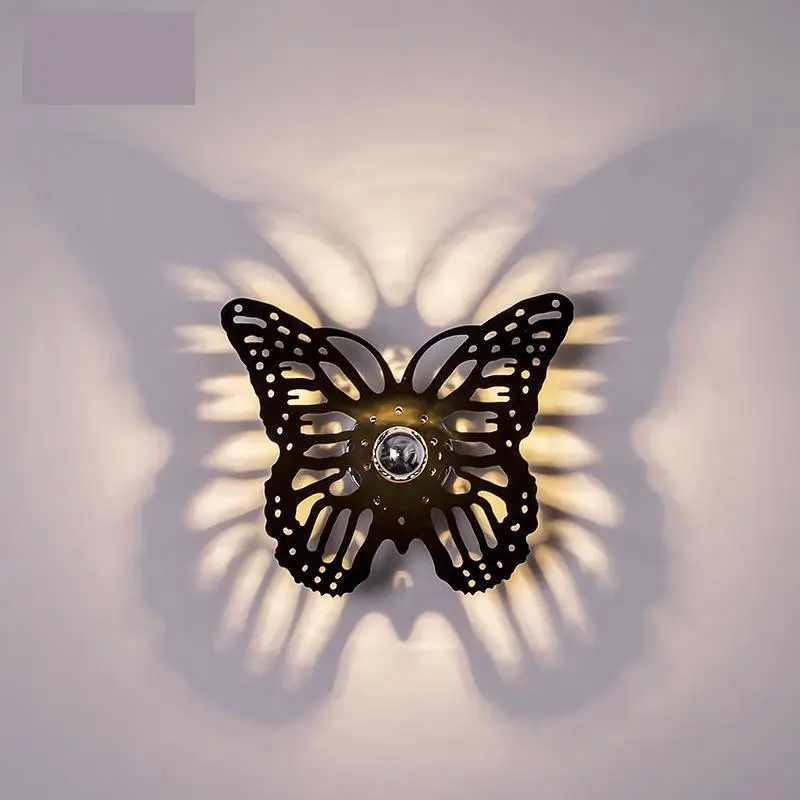 

Novelty Led Butterfly Wall Sconce Shadow Wall Lamp Laser Engraving Art Deco Studio Salon Living room Museum Hallway porch light