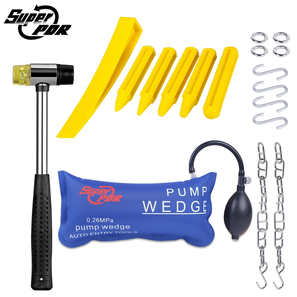 

Super PDR Rubber Hammer Pump Wedgr Yellow Tap Down Pen Crowbar Chain Crowbar Hook Round Iron Ring