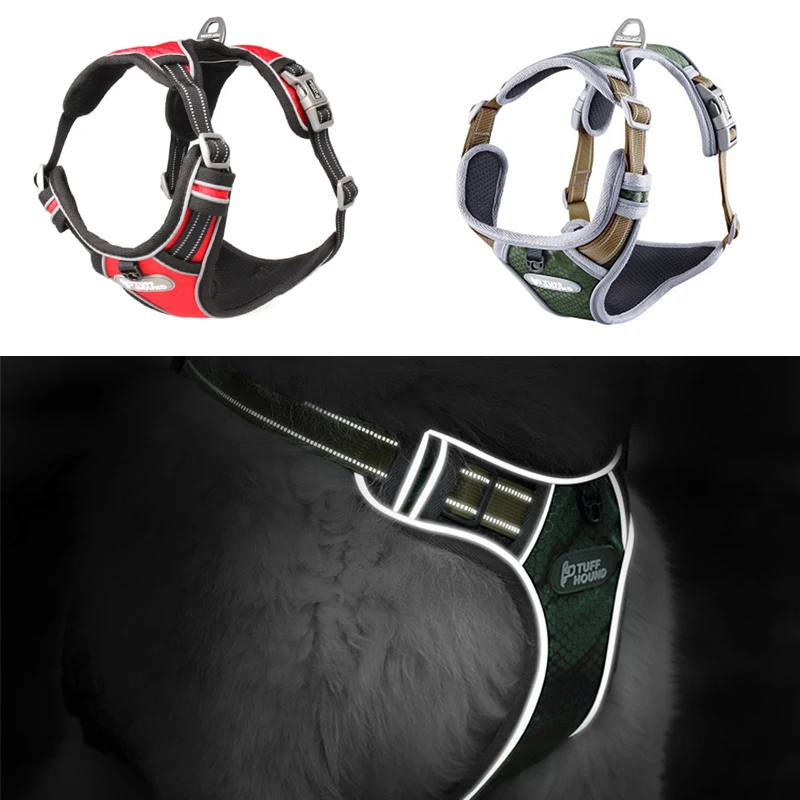 

No Pull Large Big harness for dogsLeashes Vest Nylon Adjustable Reflective Pet Walking Training Harness For Medium Large Dogs