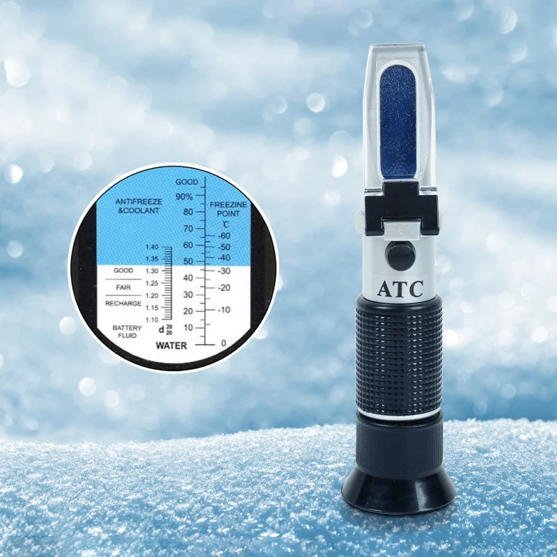 

RHA - 503ATC Portable Freezing Glycol Point Detector Car Battery Antifreeze Fluids Refractometer Handheld Electrolyte Hydrometer
