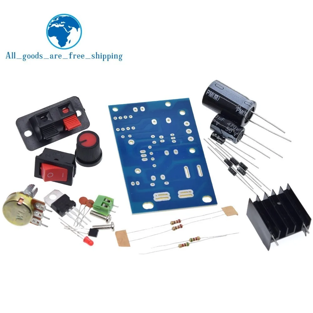 LM317 DIY Kit понижающий модуль питания регулируемый регулятор напряжения переключатель сбрасываемый предохранитель электролитический конденсатор доска