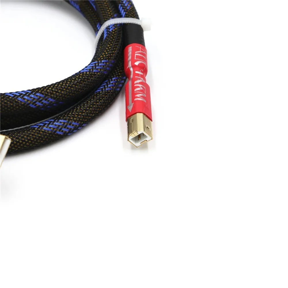 4N посеребренный USB аудио кабель с магнитным кольцом для принтера передачи данных