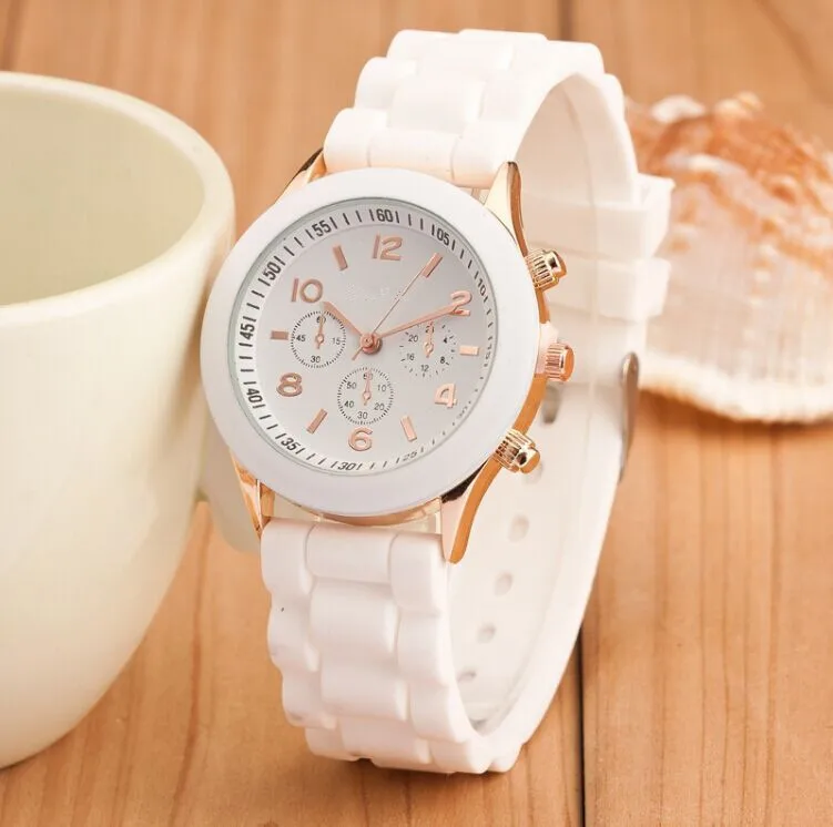 

Relogio Feminino New Fashion Casual Ladies white Silicone Geneva Quartz watch Ladies Sport Digital Watch Holiday Gift Chasy