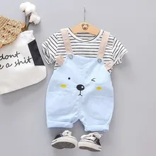 Cheap Summer Fashion Baby Girls Clothing Sets Infant Clothes Suits Stripe T Shirt Strap Shorts Kids Sportswear Children Casual Wear Cheap Summer Fashion Baby Girls Clothing Sets Infant Clothes Suits Stripe T Shirt Strap Shorts Kids Sportswear Children Casual Wear