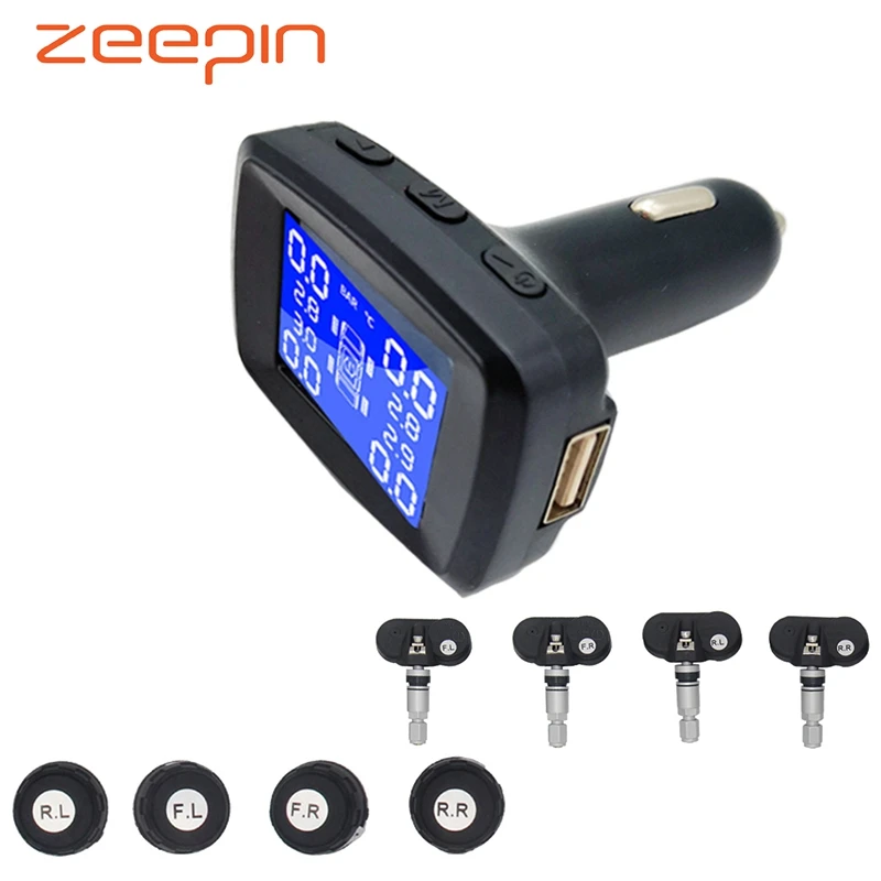 

Cigarette Lighter Car Tire Pressure Monitoring System Smart Car TPMS Digital LCD Display Auto Security Real-time Tyre Alarm