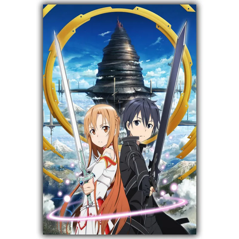 Sword Art Online Poster Popular Classic Japanese Anime Home Decor Silk Poster Picture Print Wall Decor 30x45cm 50x75cm