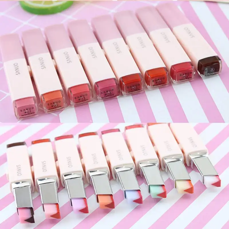 8 цветов Увлажняющая губная помада Макияж Красота градиент цвета корейский стиль