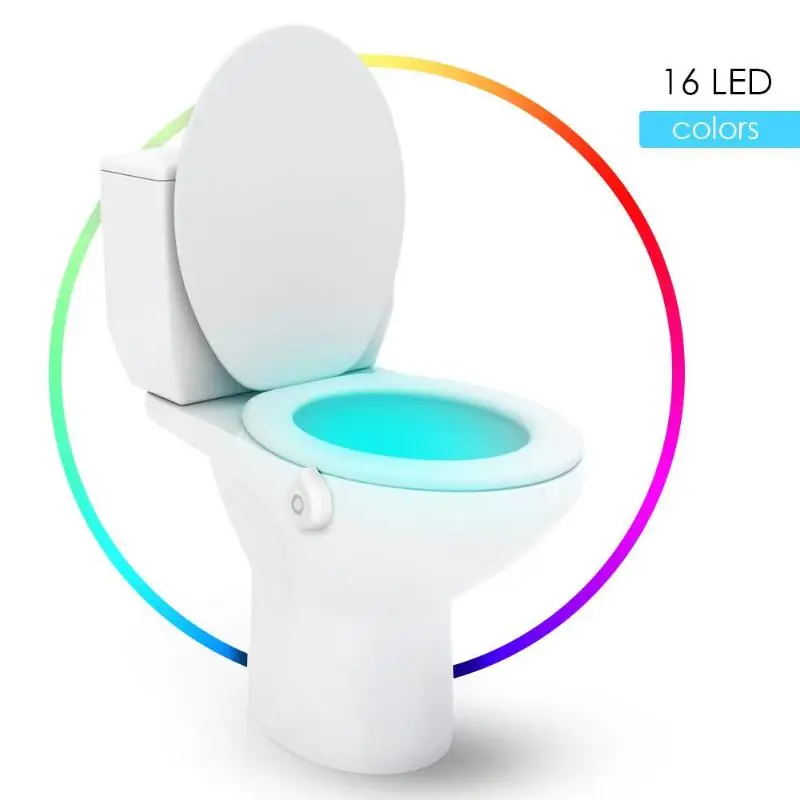 Toilet Seat Night Light Motion Sensor 16 Colors Backlight For Toilet