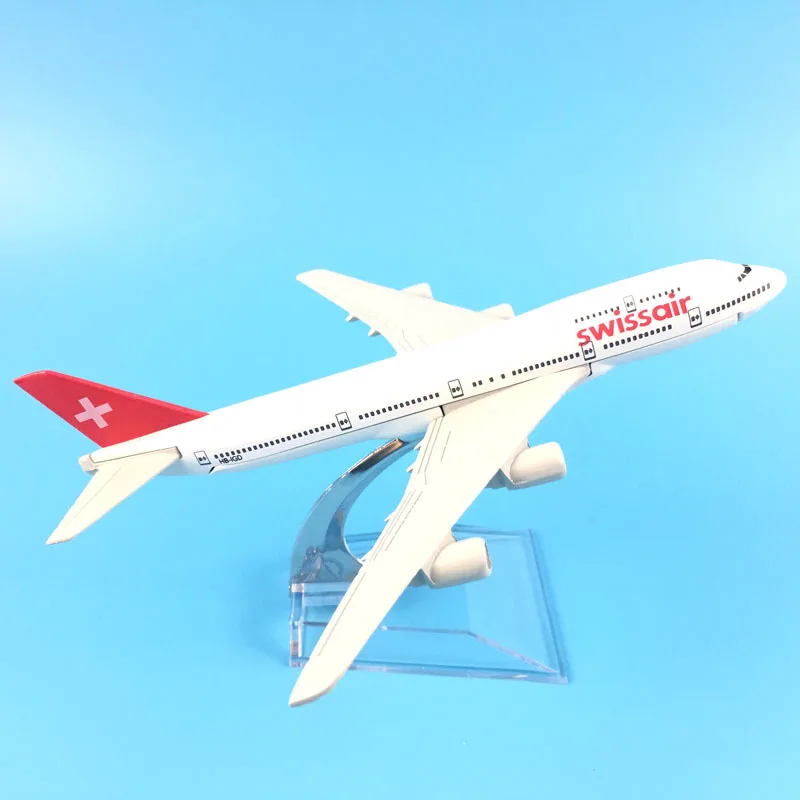 Plane Model Airplane 16cm Swiss Air Swissair Boeing 747 Aircraft 1:400 Diecast Metal Airplanes Toy Gift Free | Игрушки и хобби