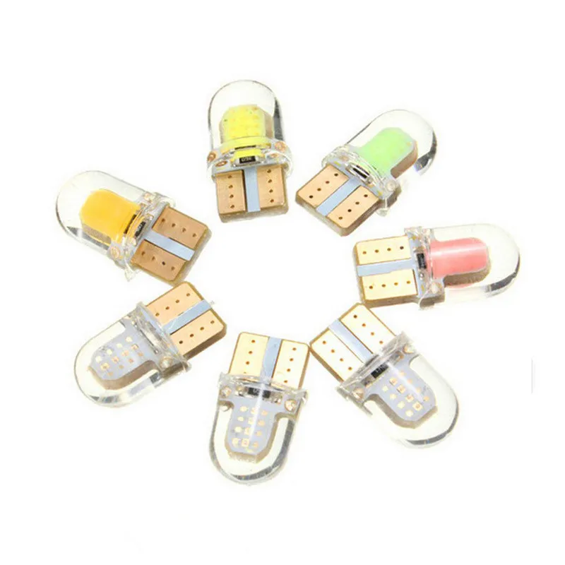 

10Pcs LED W5W T10 194 168 W5W COB 8SMD Led Parking Bulb Auto Wedge Clearance Lamp CANBUS Silica Bright White License Light Bulbs