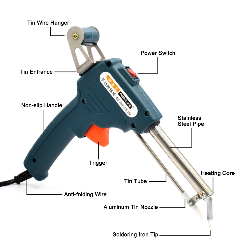 

110V/220V US/EU Hand-held Internal Heating Soldering Iron Automatically Send Tin Gun Soldering Station Wire Welding Repair Tool