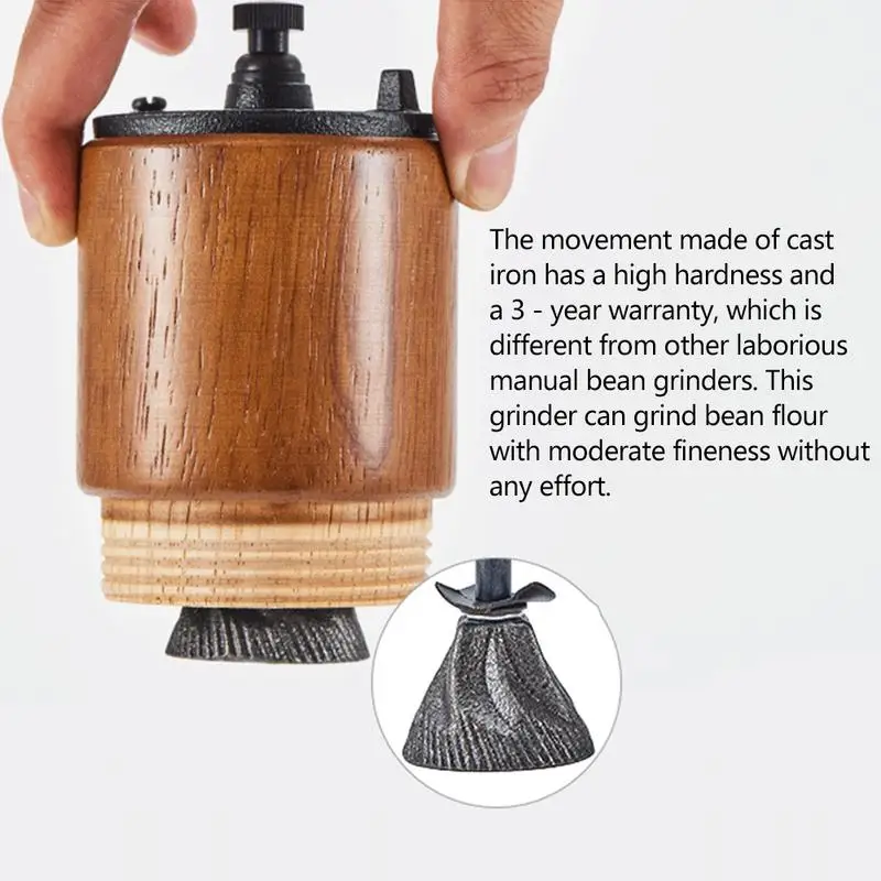  Bean Grinder Wooden Labor Saving Manual Coffee Bean Grinder with Cast Iron Grinding Movement Home K - 32963281267