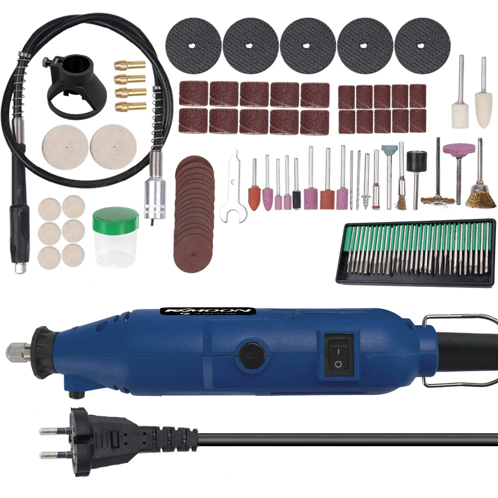 

KKmoon 180W Small Speed Control Electric Grinder Engraving Machine Micro Polishing Wood Carving Tool Mini Electric Drill Set