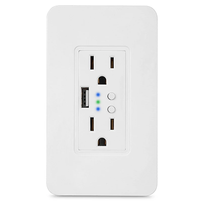 

Smart WiFi Wall Outlets ,Works with Alexa Google Assistant IFTTT, No Hub Required,Standard Wall-in Outlet Shared With 5V/2.4A