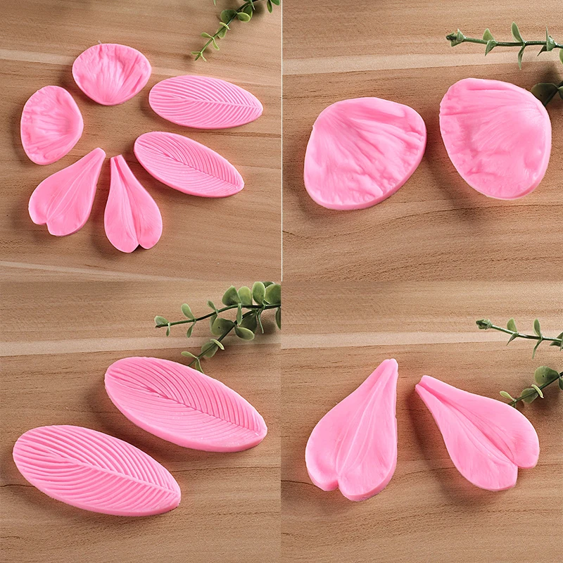 Пион цветок лист конфеты помадка торт для пластилина, силиконовые формы 3D лепестки рельефные модные милые рельефные шоколадные листья украшения инструменты
