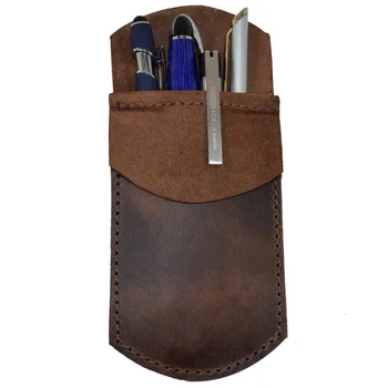 

1 Pc Shirt Leather Durable Work Essentials Pocket Pencil Pen Holder Pouch Protector for Office Lab Hospital Work