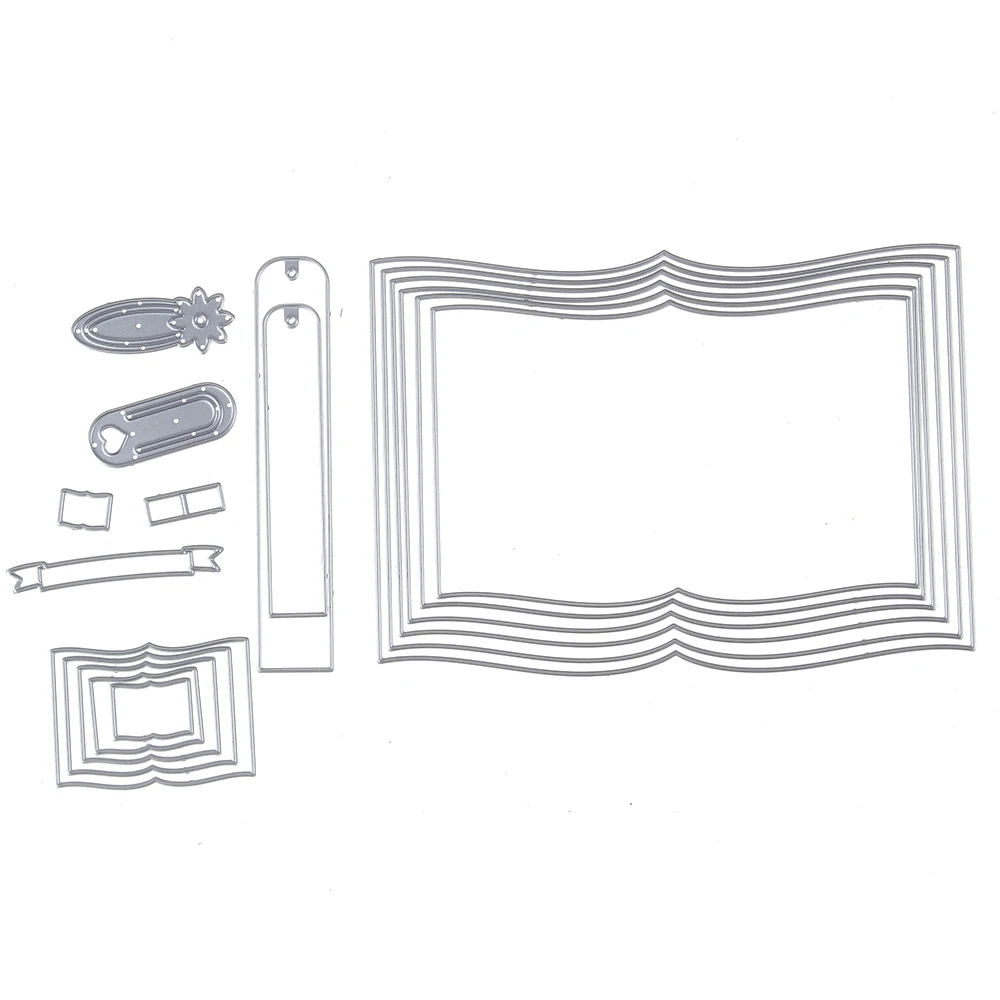  Books Frame Craft Dies 150*108mm Metal Cutting Die 3D DIY Scrapbooking Embossing Stencil Photo Invi - 32986536671