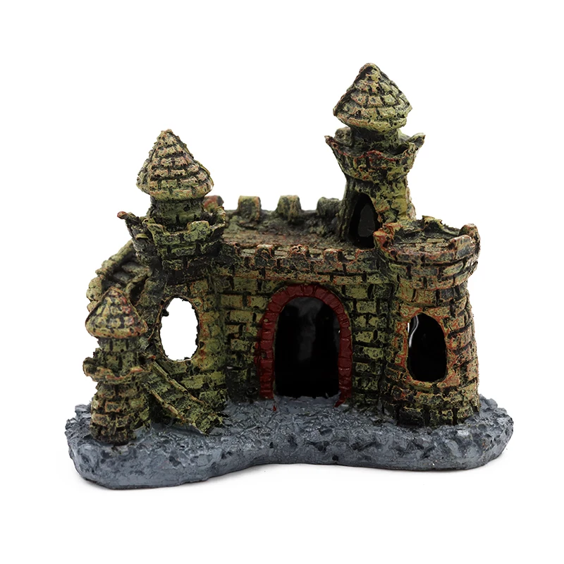 Artificial Cartoon Castle Aquariums Decorations Tower Ornaments Fish Tank Aquarium Accessories Decoration | Дом и сад
