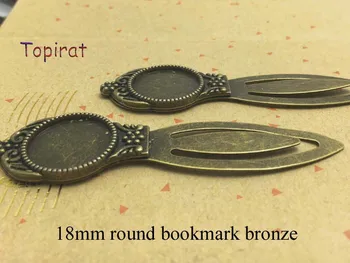 

10pcs/lot DIY Bookmark Metal Setting Blank Base Fit 18mm Cabochon Base Cameo 2 Colors for Jewelry Making Accessories