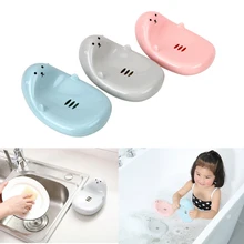 Губка для раковины, пластиковый держатель, дренаж для мыла, коробка, аксессуары для ванной комнаты, милый медведь, форма контейнера, органайзер для туалетной комнаты, мыльница, чехол